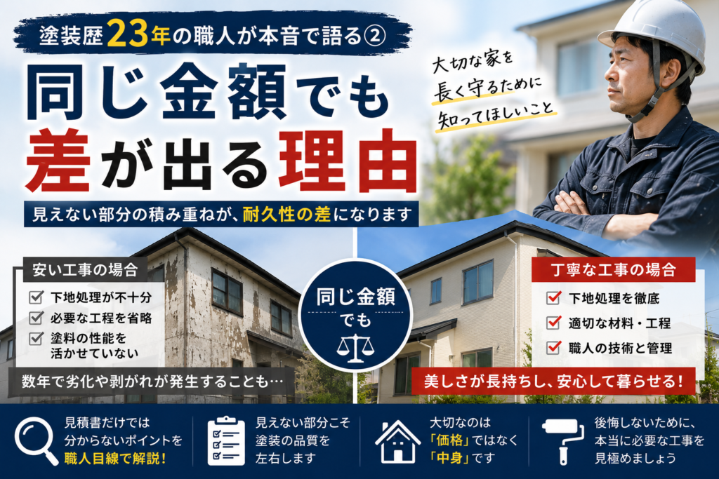 塗装歴23年の職人が本音で語る 同じ金額でも仕上がりや耐久性に差が出る理由②
