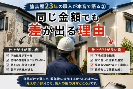 はっきり言います。塗装歴23年の僕が思う「同じ金額でも仕上がりや耐久性に差が出る理由」