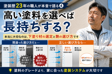 塗装歴23年の職人が本音で語る④ 高い塗料を選べば長持ちする。本当にそうでしょうか？