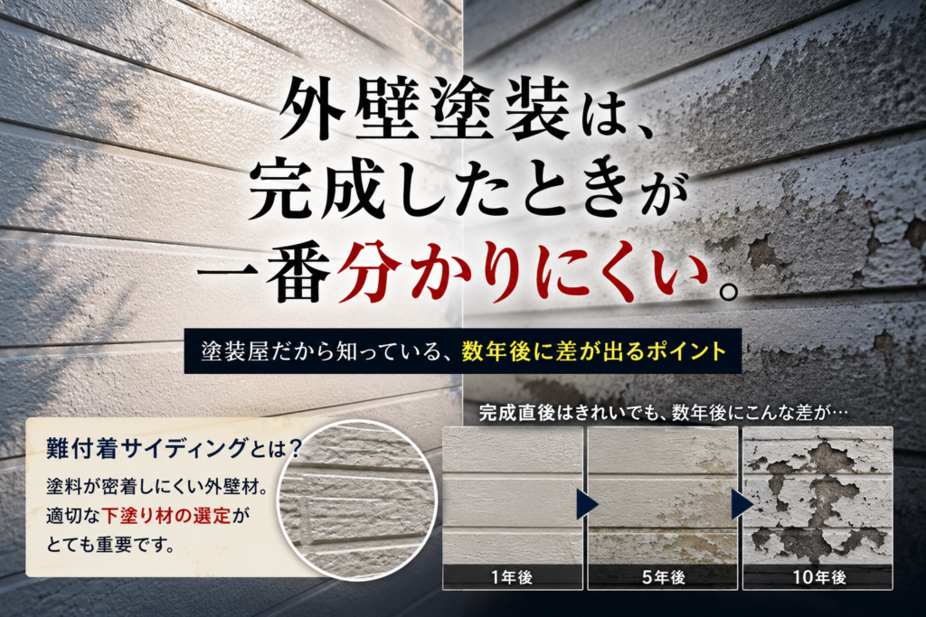 外壁塗装は、完成したときが一番分かりにくい。